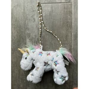 Unicorn Plush Purse Handbag White Rainbow Toddler Girls Gift Crossbody Bag Soft
